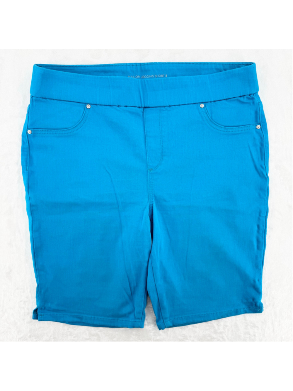Chico's Turquoise Blue Bermuda Shorts Pull On Denim Jeggings Size 2/12 Vacation